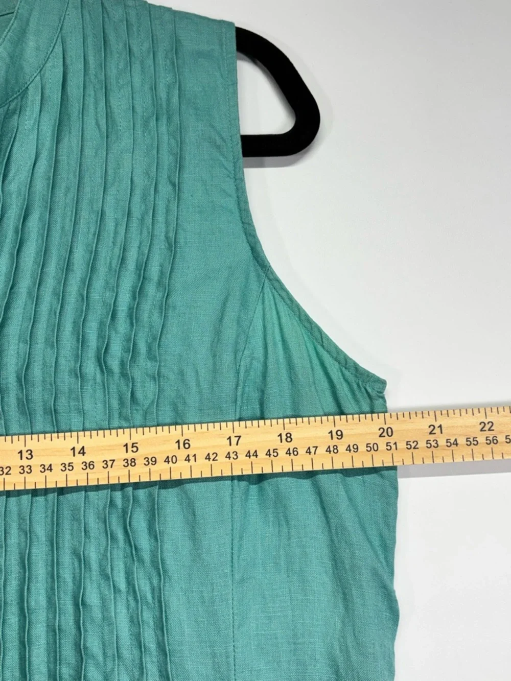 ✨J. Jill 100% Line Pintuck Sleeveless Teal Maxi Dress Size M - Picture 10 of 11